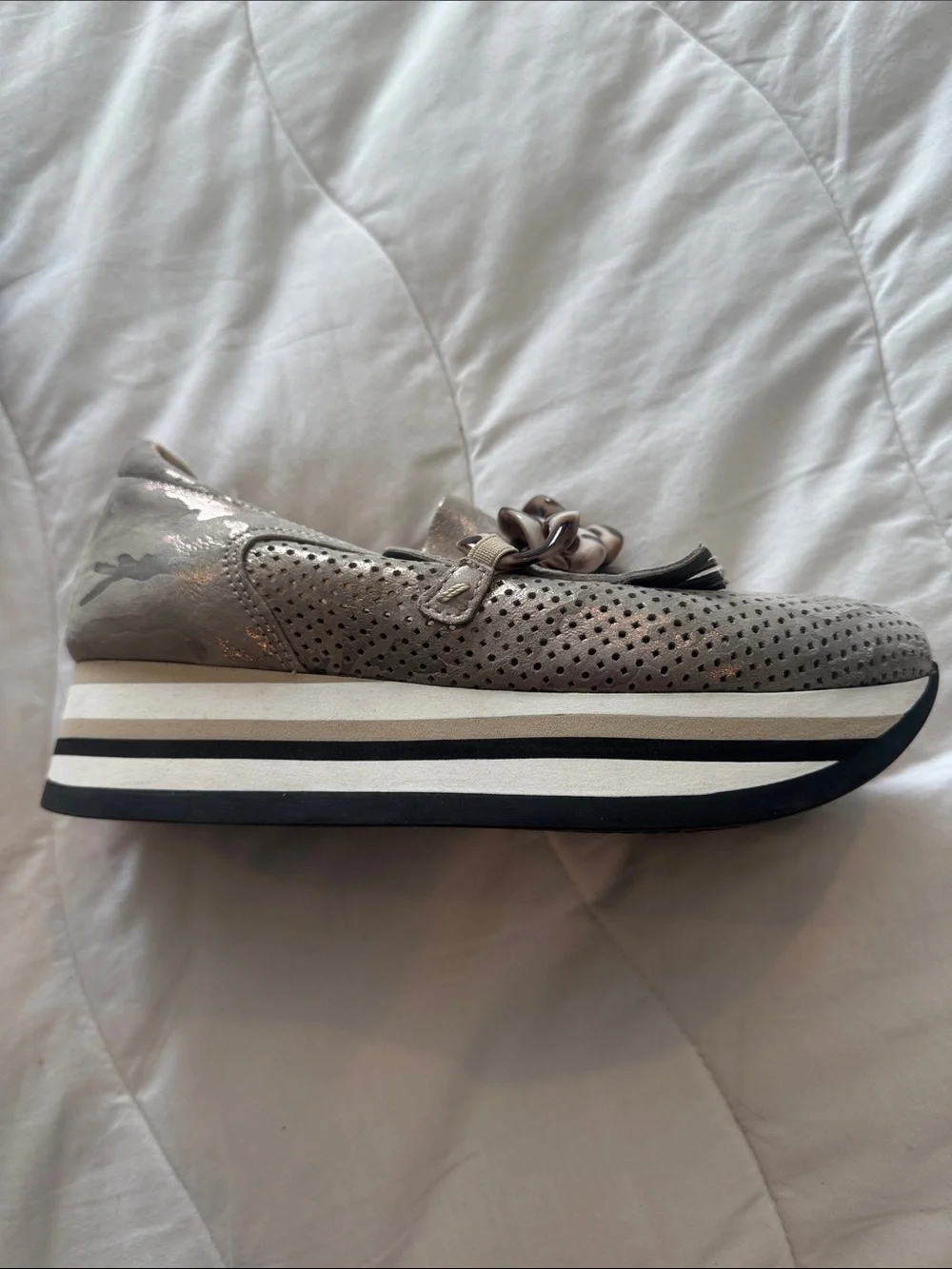 Softwaves Cadie metallic leather platform shoes made in Portugal - Picture 9 of 9
